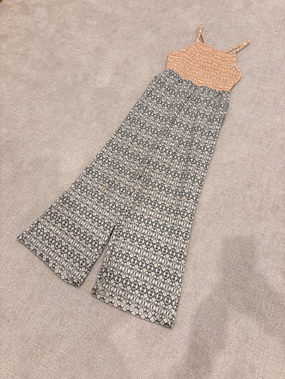 Zara Girls Boho Smocked Wide Leg Jumpsuit Size 11–12